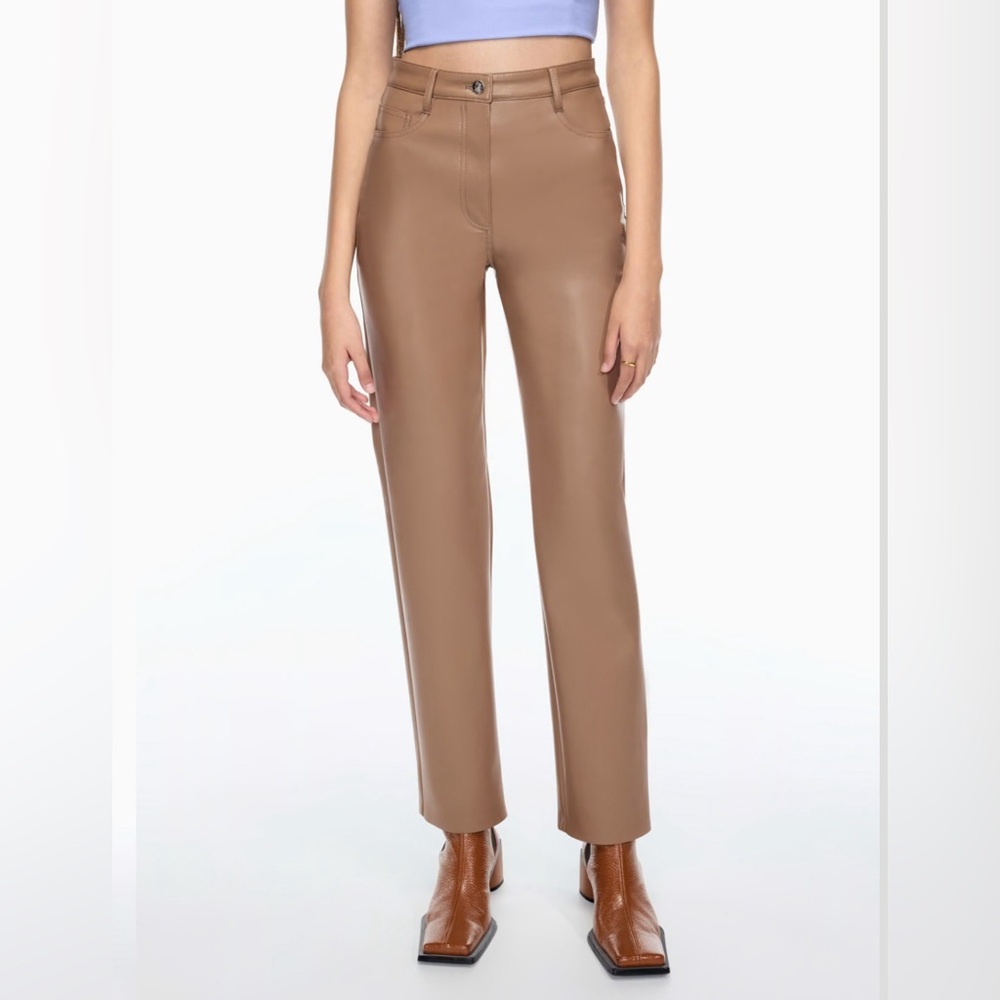 Aritzia Melina vegan leather pants in constant camel